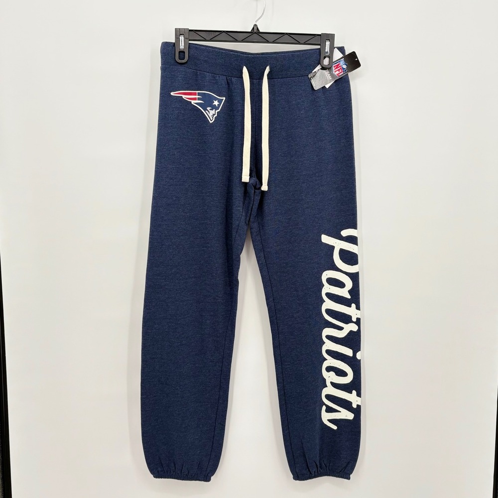 NFL Team Apparel New England Patriots Navy Blue Jogger Sweatpants Womens L NEW